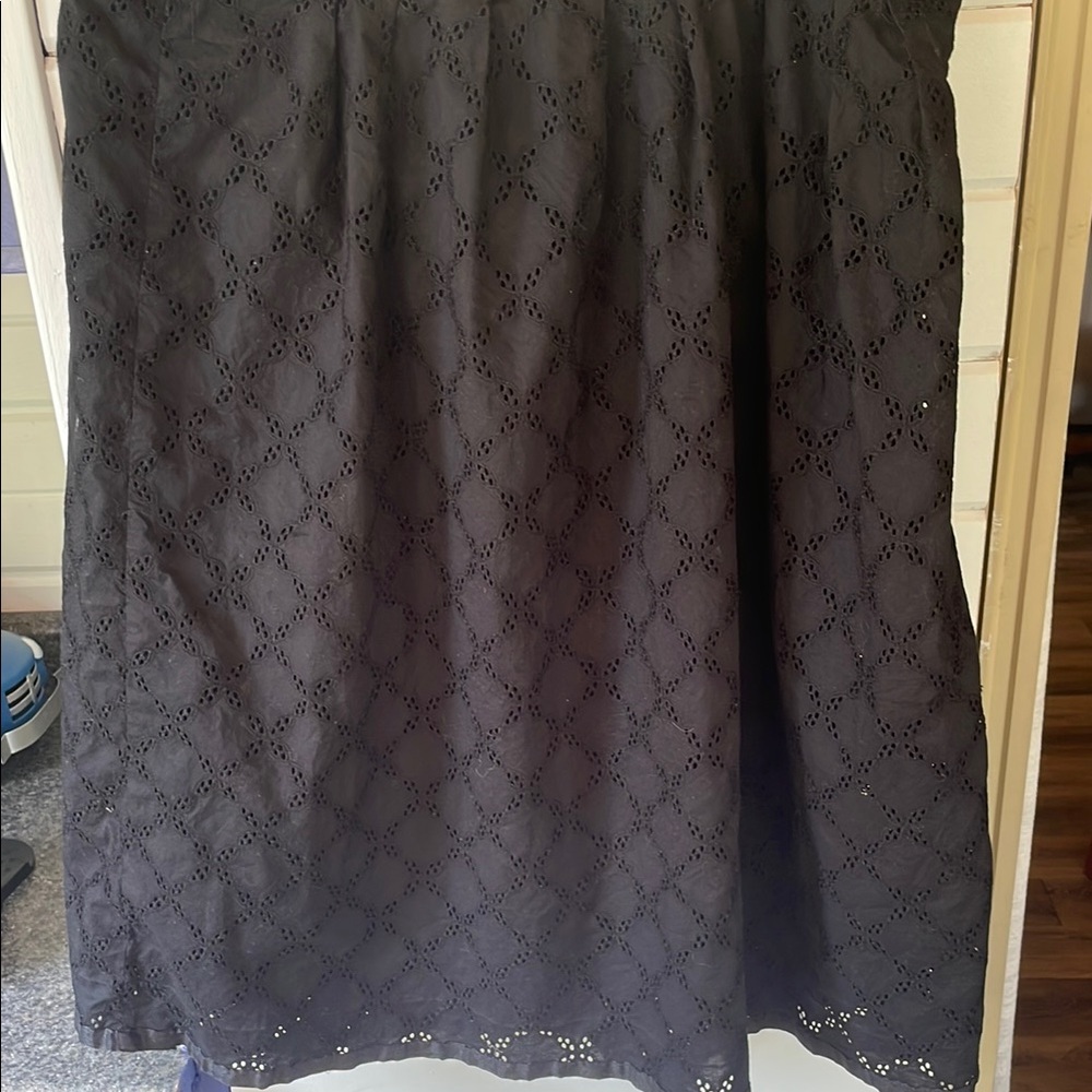 LOFT Black A-Line Midi Skirt for Work